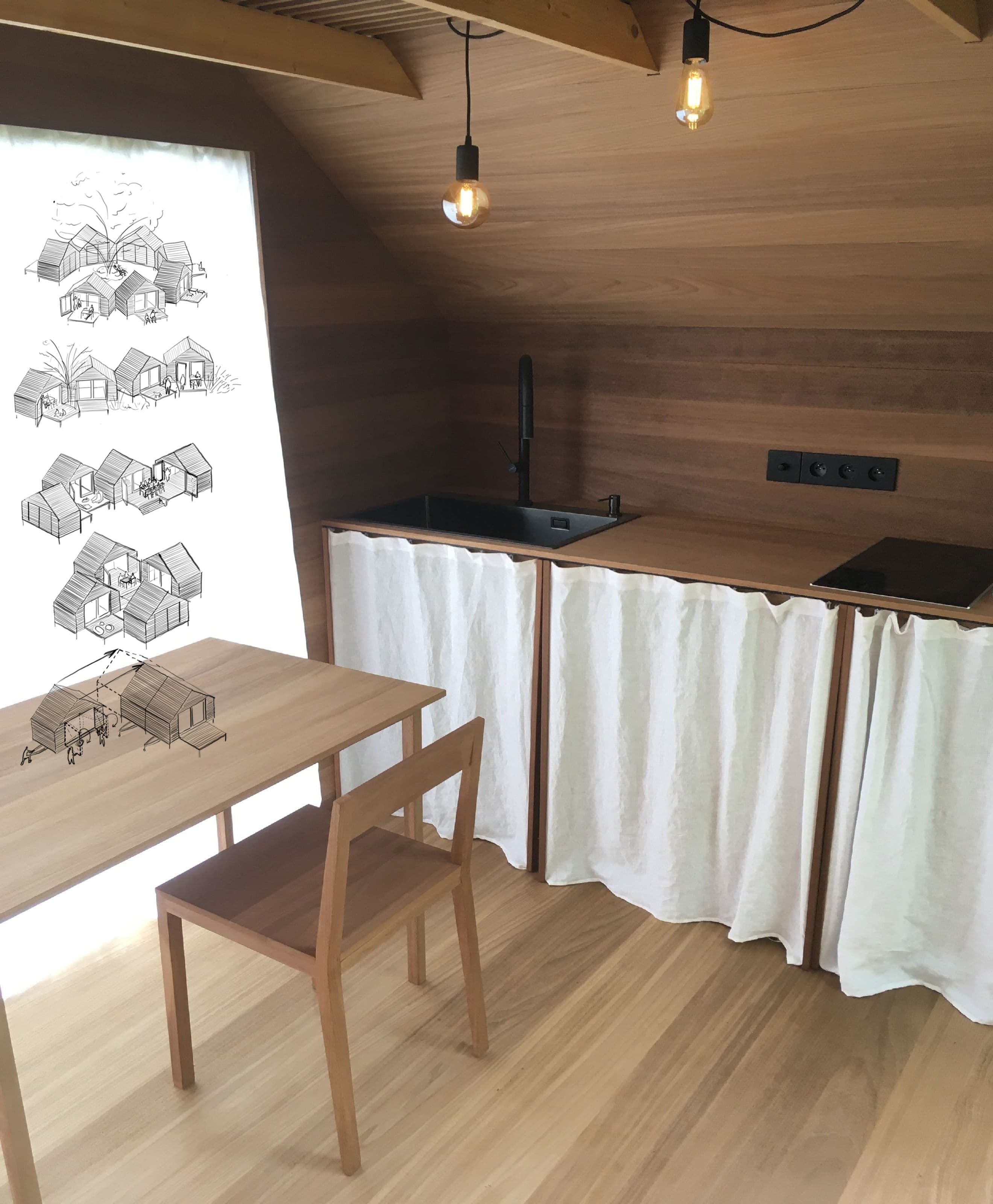 Modular and transformable house that adapts to the number of residents and family size
